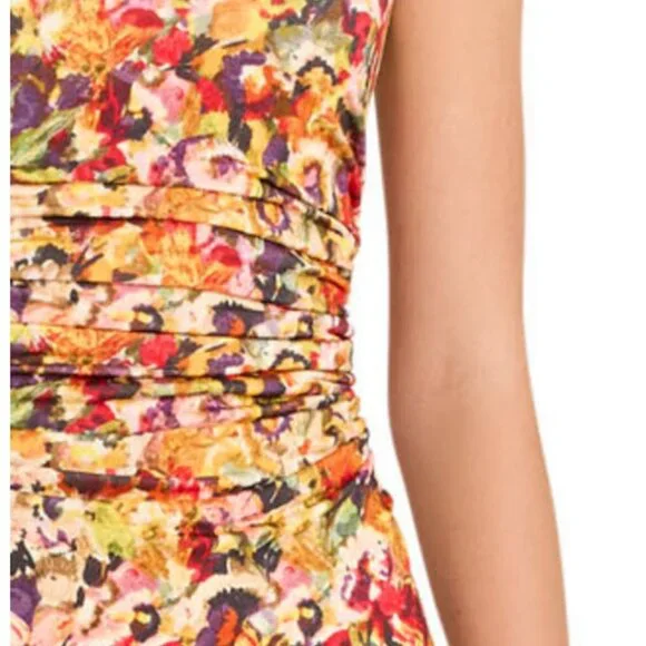 NWT Womens Amanda Uprichard Damira (Item-300) Multicolor Floral Midi Dress L - Picture 2 of 16